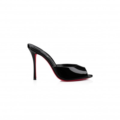 CHRISTIAN LOUBOUTIN ME DOLLY 100 MM MULES-PATENT CALF LEATHER-BLACK-WOMEN 1221318B439